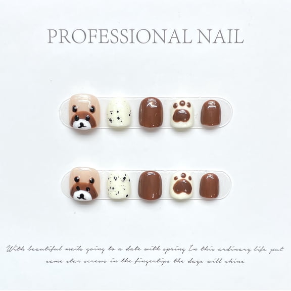 [Children's only] Wearing nail pads 12-year-old girl fake nails 10-year-old manicure sticker little brown bear girl nails