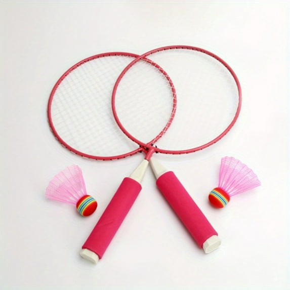 Children's racket toys Outdoor sports leisure toys Free 2 balls feather tennis racket badminton