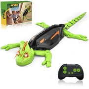 Children's remote-controlled wall-climbing toy, featuring two driving modes land and wall climbing, with LED eyes, a playful prank toy for children green