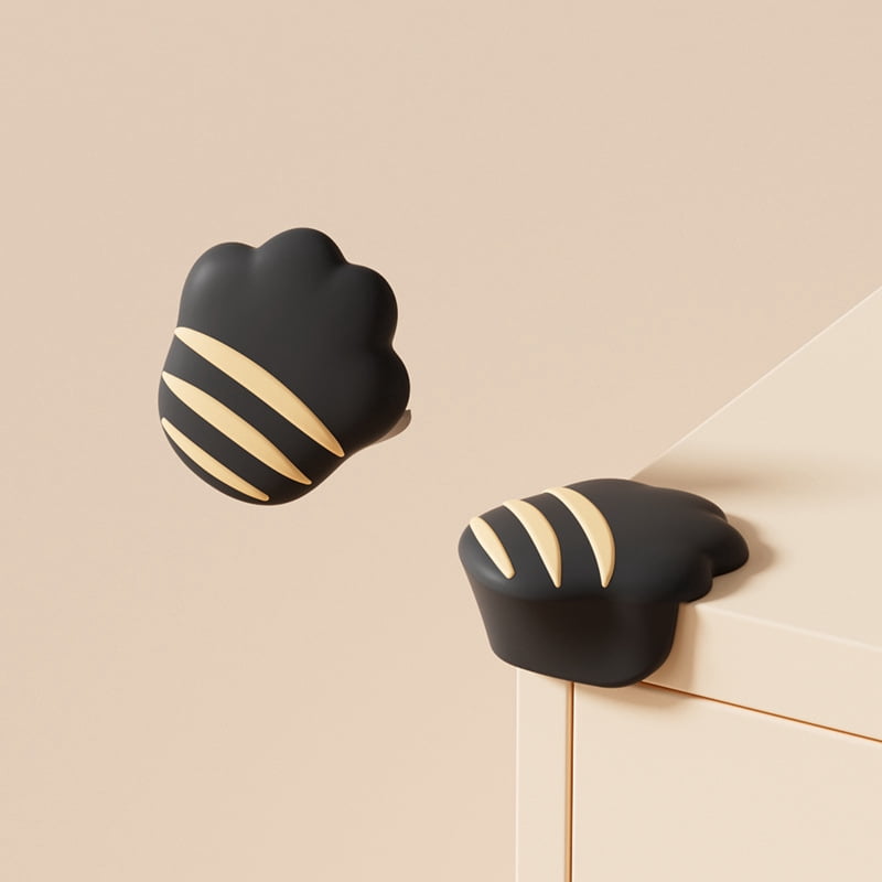 Children's silicone corner guards, 5 pcs, the shape of a cat's paw, anti-collision stickers, take care of the baby's health.