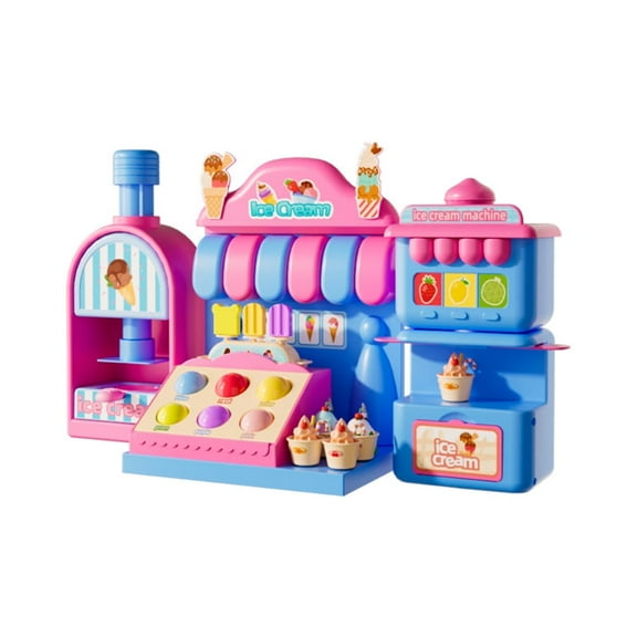 Rinidicen Children's Simulation Mini Ice Cream Shop Toy, 3-6 Years Old, Birthday Gift