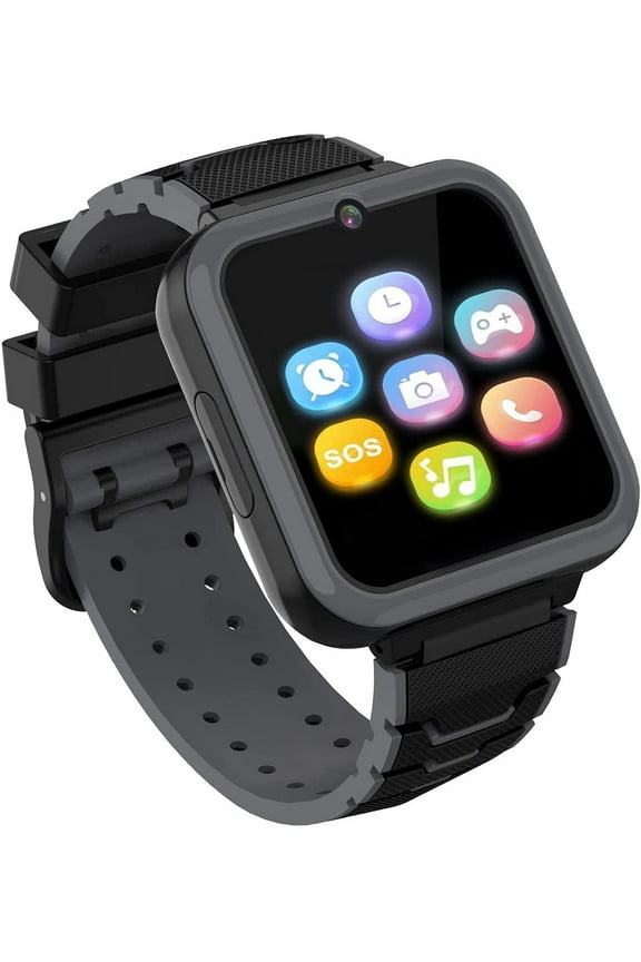 Children's smart watch, touch screen music player (black)