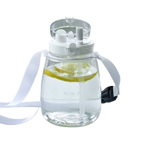 Children's straw water cup plastic cute big pudding cup large capacity creative water cup
