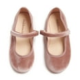 thumbnail image 1 of Childrenchic Mary Jane Flats with Hook and Loop Straps – Girls' Shoes for School, Weddings and Casual Wear (Velvet - Antique, 28 M EU/11 M US Little Kid), 1 of 6