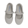 thumbnail image 1 of Childrenchic Mary Jane Flats with Hook and Loop Straps – Girls' Shoes for School, Weddings and Casual Wear (Canvas - Grey, 26 M EU/9 M US Toddler), 1 of 5