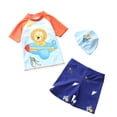 thumbnail image 1 of Childrens 3-piece Dinosaur Suit Boys Swimming Cap Short Pants Swimsuit Swimming Beach Suit Baby Bath Tub Set Baby Swimwear A25, 1 of 2