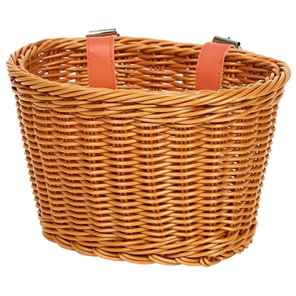 Childrens Bicycles Front Basket Waterproof Plastic Woven Bike Basket Kids Bicycles Wicker Basket for Boy and Girl