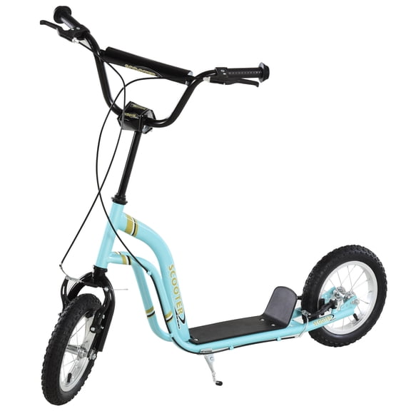 Childrens Bike, Youth Scooter Front and Rear Caliper Dual Brakes 12-Inch Inflatable Front Wheel Ride On Toy For Age 5+, Blue, Blue Kids Bike,Metal Girls Bike, Toys Kids Bikes & Riding Toys