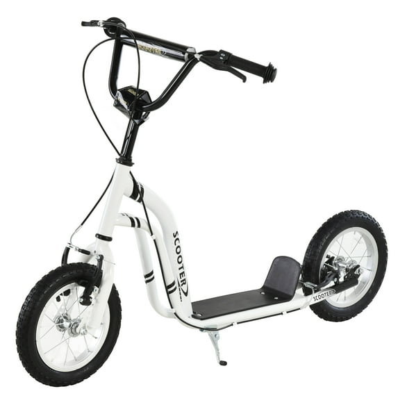 Childrens Bike, Youth Scooter Front and Rear Caliper Dual Brakes 12-Inch Inflatable Front Wheel Ride On Toy For Age 5+, White, White Kids Bike,Steel Girls Bike, Toys Kids Bikes & Riding Toys