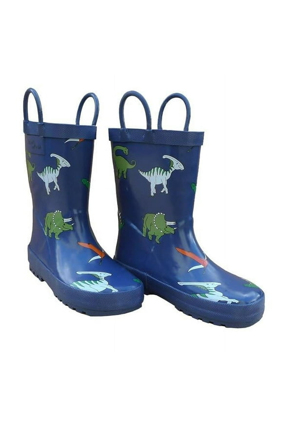 Childrens Blue Dinosaurs Rain Boot - Size 12