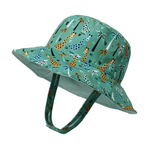 Childrens Bucket Hat L Kid's Cartoon Sun Hat Wide Brim UPF 50+ Protection Hat For Toddler Boys Girls Adjustable Bucket Hat Summer Hats