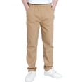 thumbnail image 1 of Husipze Childrens Cargo Pants Fashion Casual Elastic Waist Drawstring Joggers Trousers Solid Color Loose Sports Pant with Pockets Khaki 130, 1 of 6