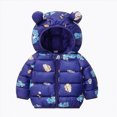 thumbnail image 1 of Childrens Comfortable Warm Jacket Boys Cute Cartoon Print Hooded Warm Jacket 6-12 Months 12-24 Months 2T 3T 4T 5T 6T 7T 8T Children Navy,5-6 Years, 1 of 5