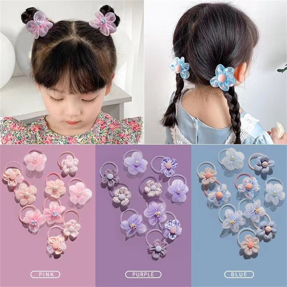 Childrens Cute Colorful Flower Hairbands. Childrens Mesh Flower