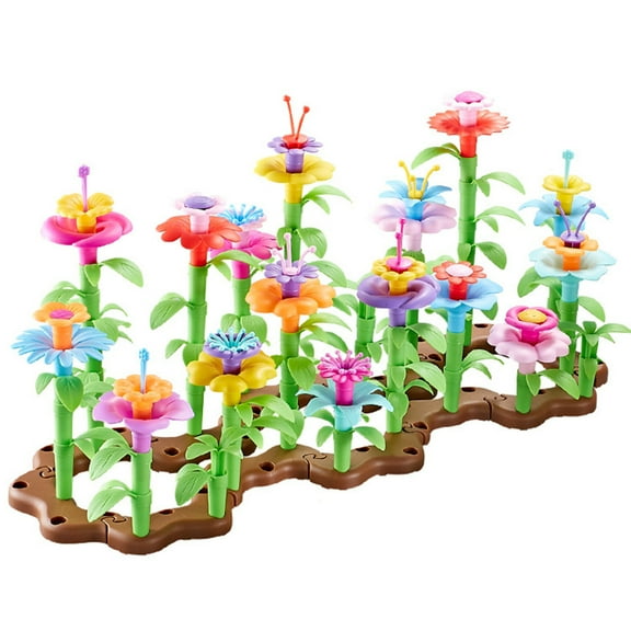 Childrens Garden Building Blocks Set 104 Pcs Flower Arrangement Diy Creative Play Kit