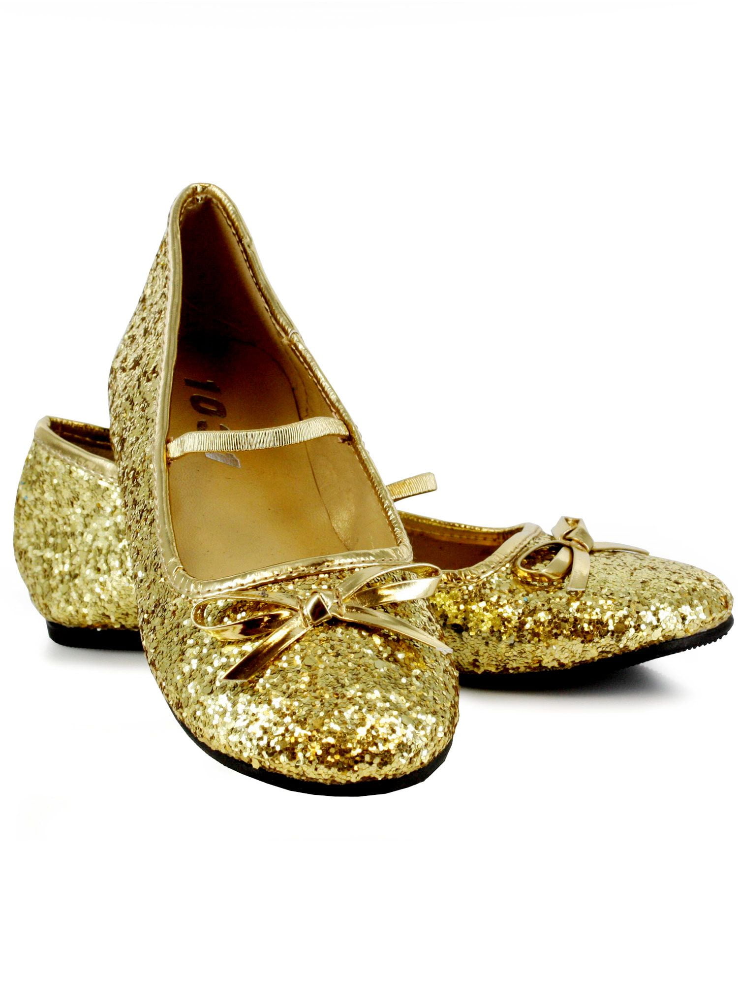 Childrens Gold Glitter Ballet Flats