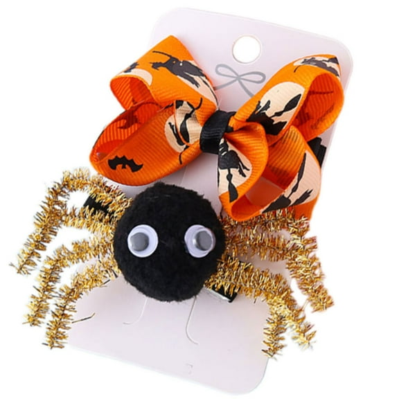 Childrens Halloween Hair Bows With Spiders Decoration Barrettes Costume Parties Essential Hair Accessories