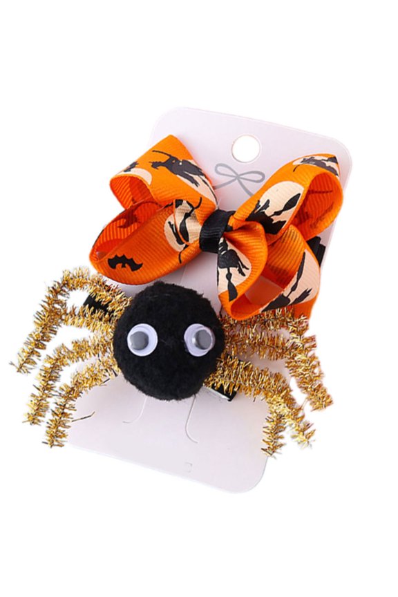 Childrens Halloween Hair Bows With Spiders Decoration Barrettes Costume Parties Essential Hair Accessories