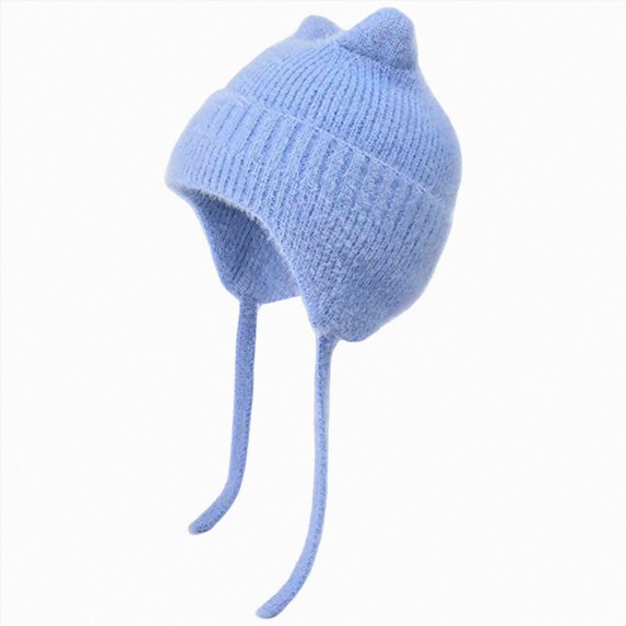 Childrens Hat Cute Cat Ears Boys And Girls Baby Outdoor Warm Plush Ear Pullover Hat