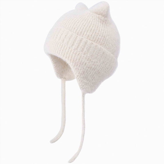 Childrens Hat Cute Cat Ears Boys And Girls Baby Outdoor Warm Plush Ear Pullover Hat