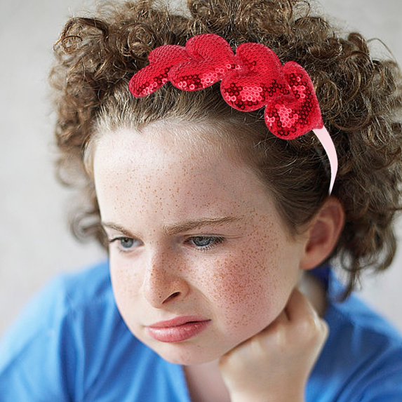 Childrens Headband with Delicate Peach Heart for Girls Retro Style Hair Accessory