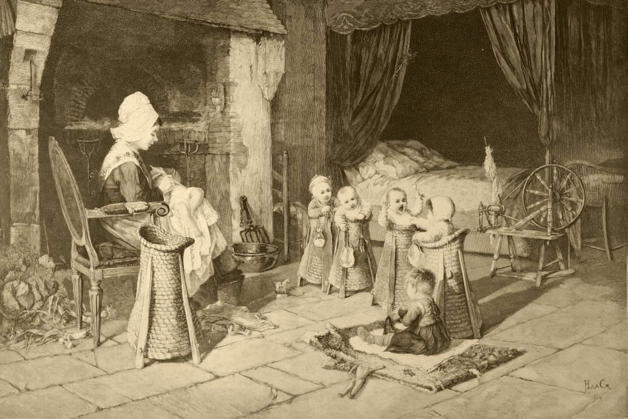 Childrens Home In A Village An Orphanage After A Painting By Haag From Album Artistico Published Circa 1890 Canvas Art - Ken Welsh Design Pics (36 x 24)