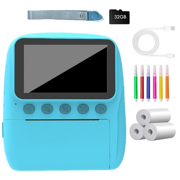Childrens Instantly Print Digital Camera Rechargeable Battery Craft Creative Gif