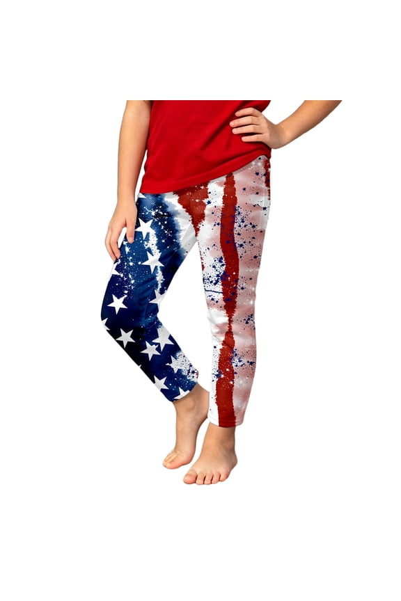 Childrens Jeans Usa Independence Day Print Soft Control Girls Baggy Jeans,Dark Blue,9-10 Years