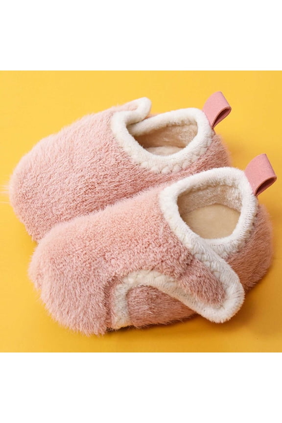Childrens Lined Soft Soled Indoor Booties Non Baby Walking Socks Warm Floor Shoes For Toddlers 9 Months To 7 Years, 9-15 Months, Pink