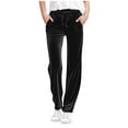 thumbnail image 1 of Childrens Loose Casual Pants Solid Color Elastic Waistband Medium Size Gold Velvet Childrens Casual Pants (170, Black), 1 of 4