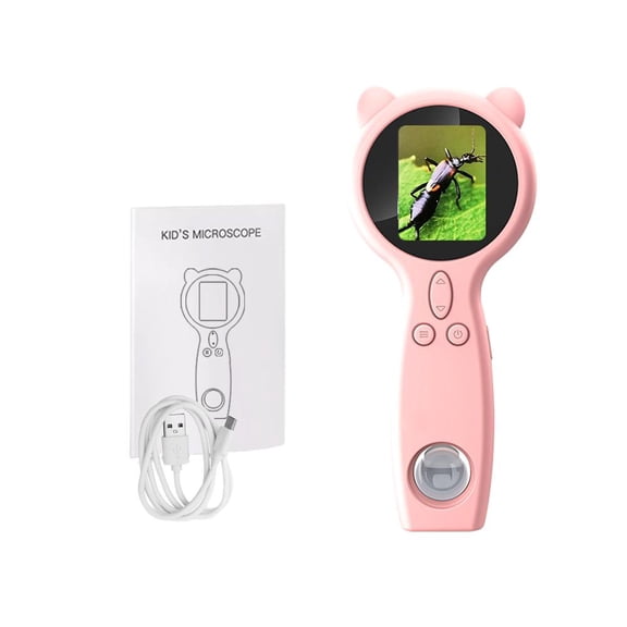 Childrens Microscope for Tutoring and Extended Learning Handheld Portable Toy with 500x Portable Screen Suitable for Extracurricular Activities