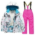 thumbnail image 1 of Childrens Outfits Winter Lined Ski Jacket Pants Winter Snowboarding Rain Snow Sets for Kids, 1 of 2