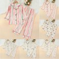 thumbnail image 1 of Childrens Pajama Long Sleeved Button Home Clothes Cute Cartoon Pattern Pajama Set 6 12 24 Months 1T 2T 3T 4T 5T 6T Children Black,3-4 Years, 1 of 5