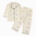 thumbnail image 1 of Childrens Pajama Long Sleeved Button Home Clothes Cute Cartoon Pattern Pajama Set 6 12 24 Months 1T 2T 3T 4T 5T 6T Children Yellow,2-3 Years, 1 of 5