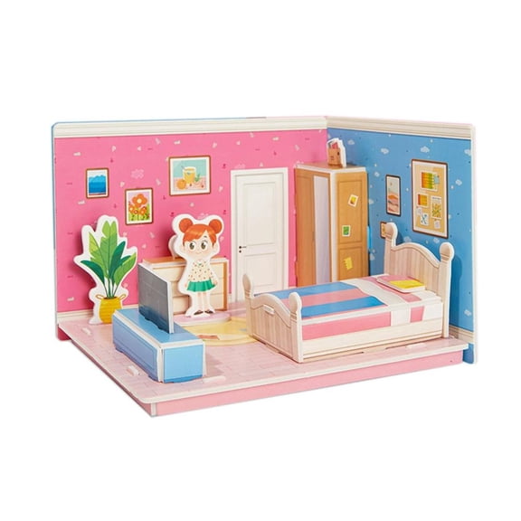 Childrens Paper Puzzle 3D Model Boys DIY House Craft Early Learning Toy J