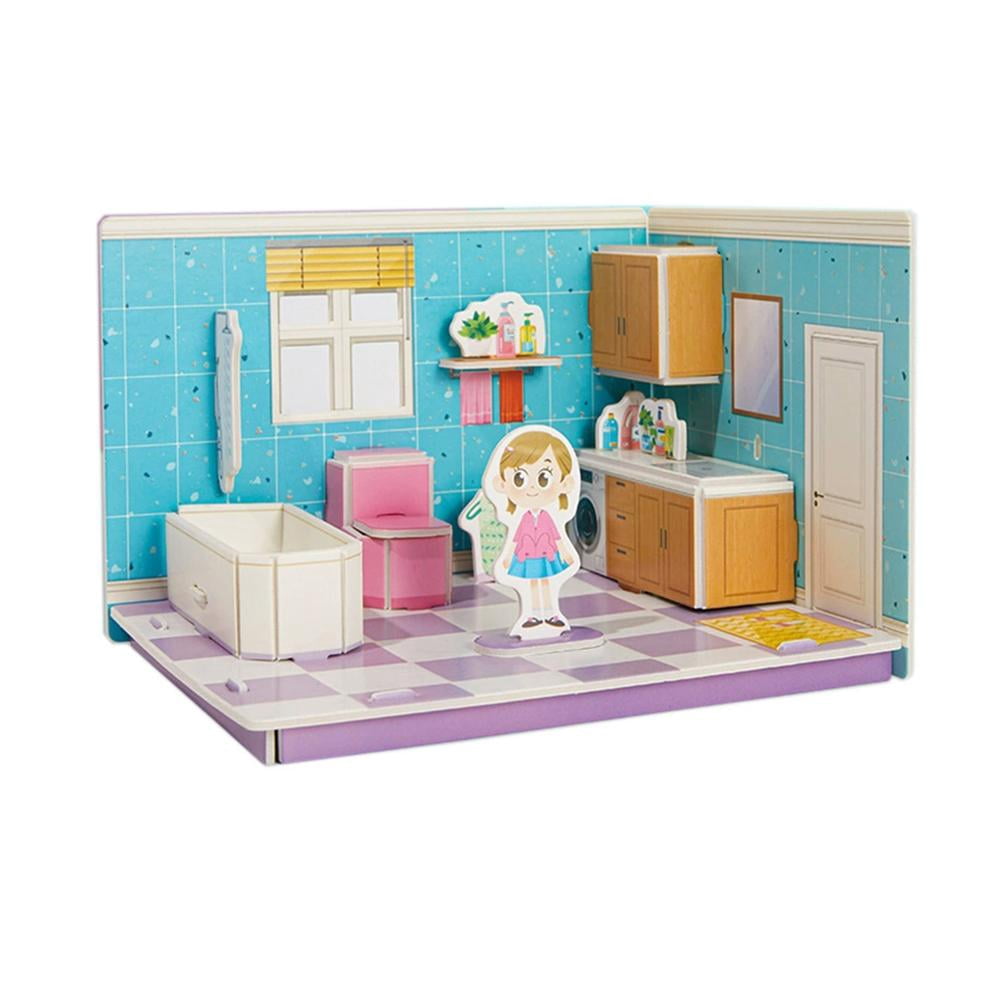 Paper Puzzle Model Childrens Paper Puzzle 3D Model Boys DIY House Craft Early Learning Toy ...