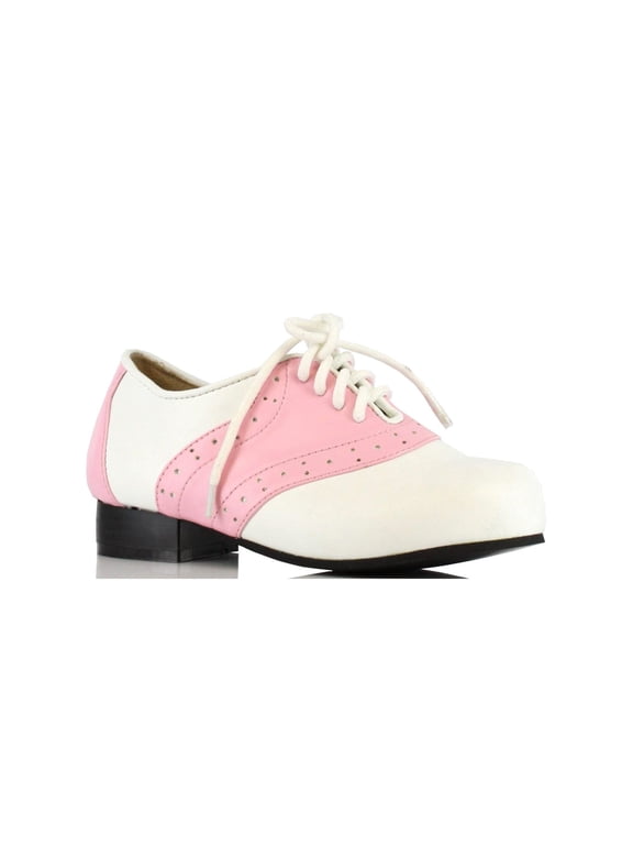Childrens Pink And White Saddle Shoe