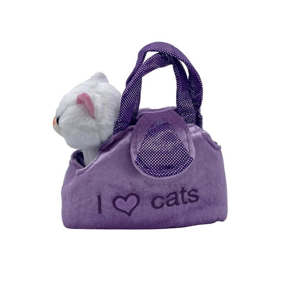 Childrens Plush Kitten And Purse Carrier Handbag, Kitten Purple, Size: one size, Barry Owen