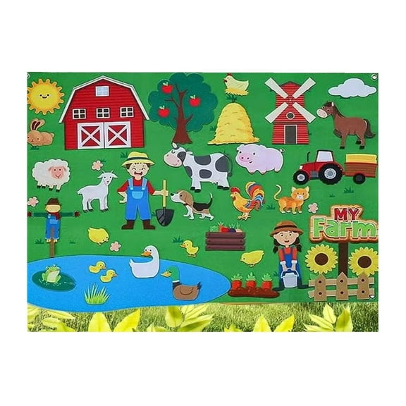 Childrens Puzzle Educational Toy Learning Board Infant Toddler Action Training Education Board Farm Storytelling Play Mat