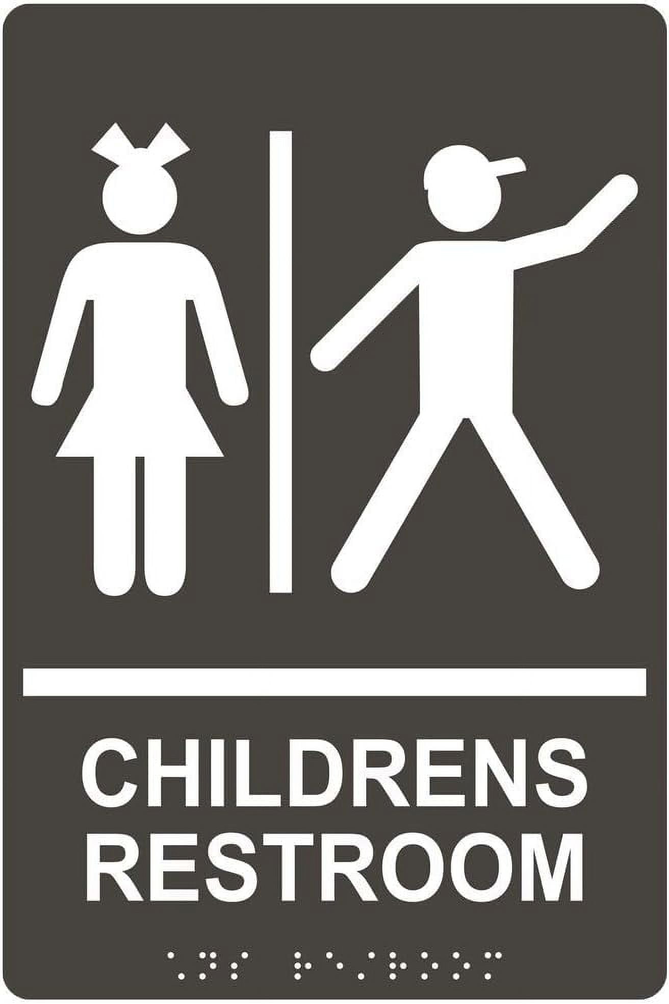 Childrens Restroom Sign With Braille And Raised Letters