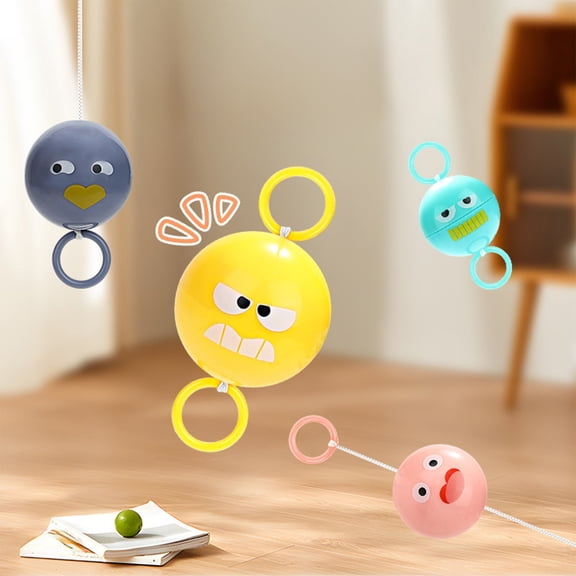 Childrens Rope Pulling Flashing Yo Yo Whistle Blowing Flying Spinning Candy Ball Hand Eye Exercise Interactive Toy With Strong Color Contrast