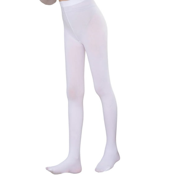 Childrens Soft Velvety Tights White Hosiery Snagging Resistant Design Elastic Waistband Stylish Dance Costume Essential