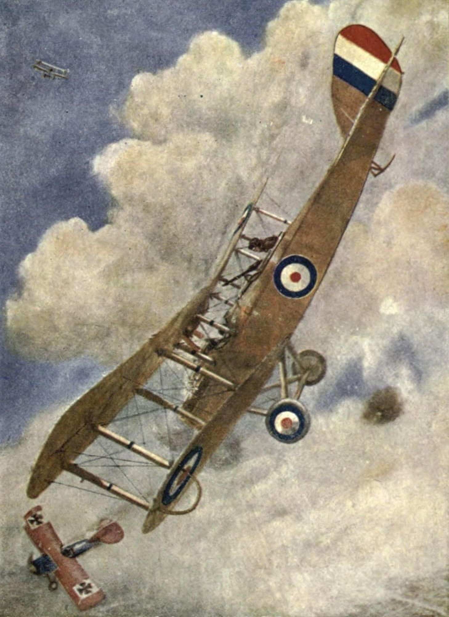 Childrens Story of the War 1915-19 Attacking German plane Canvas Art - Unknown (18 x 24)
