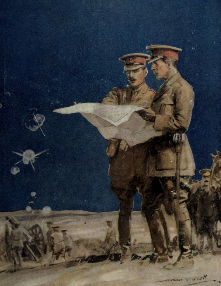 Childrens Story of the War 1915-19 Discussing tactics Canvas Art - Unknown (24 x 36)