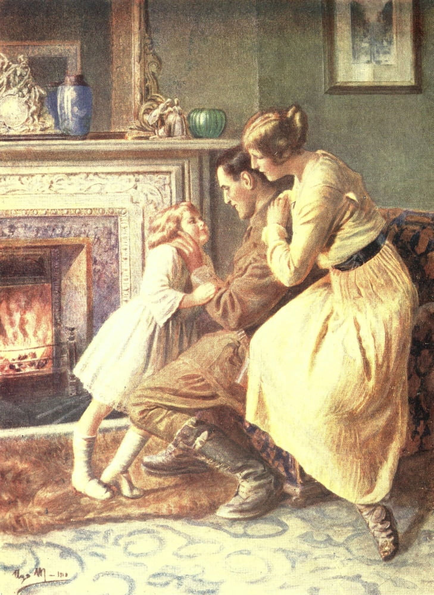 Childrens Story of the War 1915-19 Home again Canvas Art - S Ugo (18 x 24)