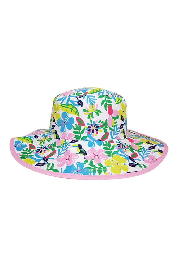 Childrens Sun Hats with UPF 50+ Protection - Reversible UPF 50+ - Botanical