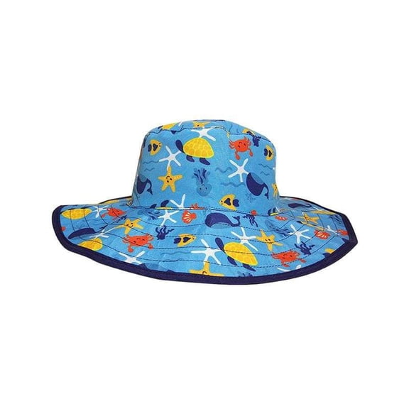 Childrens Sun Hats with UPF 50  Protection - Reversible UPF 50  - Sealife