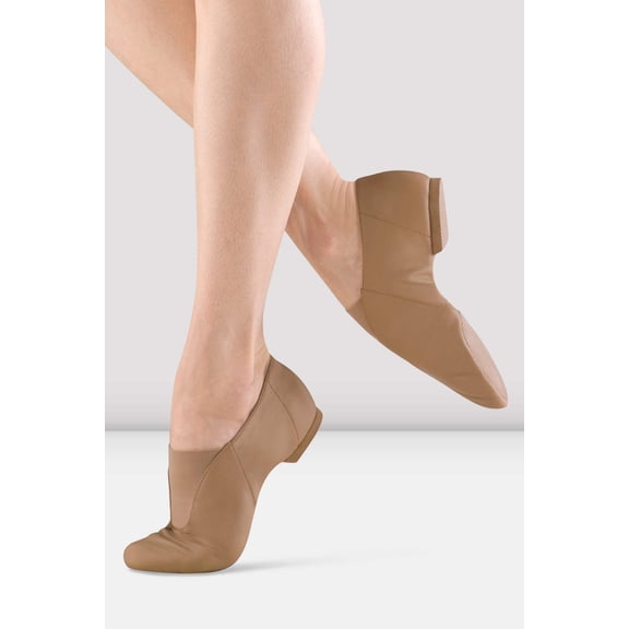 Childrens Super Jazz Slip On Jazz Shoes, Tan