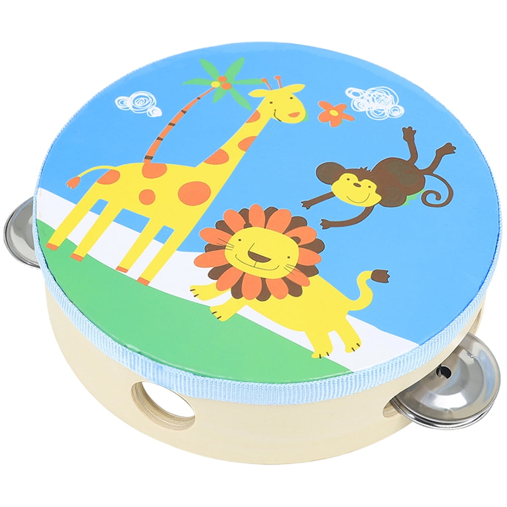 Childrens Toys Hand Drum Jingle Bell Kids Musical Instruments Blue