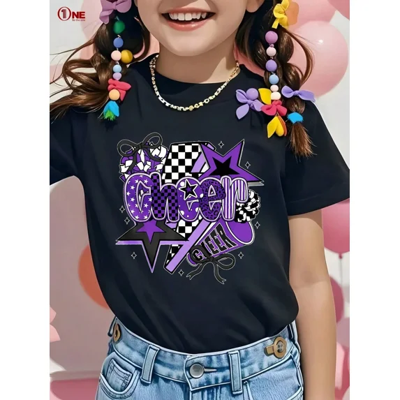 Childrens Wear Cheer Girl Graphic T Shirt For Kids Girls Boys Cute Funny Style Birthday Party Gift Unisex Short Sleeve Cotton Tee